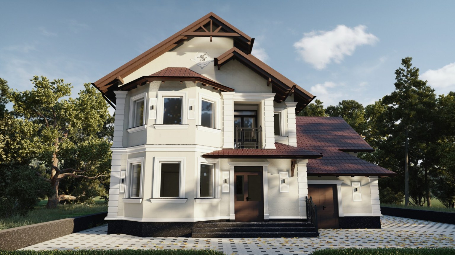 Casă cu bovindou — proiect 3D